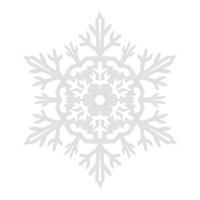 gráficos vectoriales de copos de nieve sobre un fondo blanco cortados de papel, 6 rayos. vector