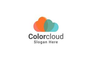 Abstract Cloud Logo Design. Storage Creative Symbol. Universal Vector Icon.