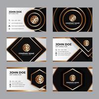 Modern White and Gold Business Card Template Design vector