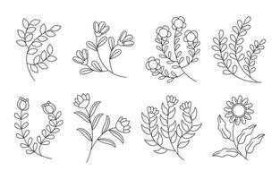 Tattoo Floral Handdrawn Element vector