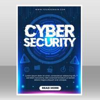 Cyber Security Poster Template vector