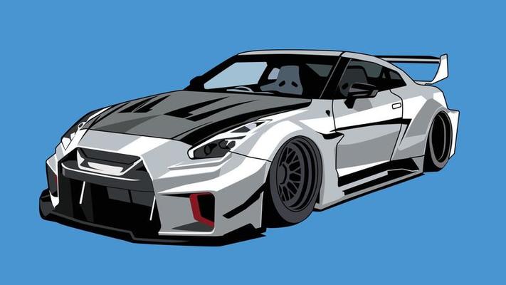 Nissan Gtr R35 Vector Art, Icons, and Graphics for Free Download