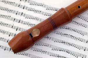 Wooden flute and tone photo