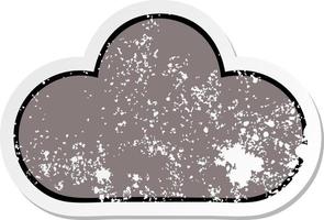 distressed sticker of a cute cartoon storm cloud vector