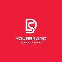 SD initials monogram letter text alphabet logo design template vector
