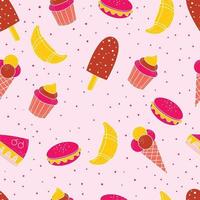 Hand Drawn Dessert Seamless Pattern vector