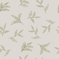 tea leaves seamless pattern hand drawn in doodle style. , minimalism, monochrome, scandinavian. wallpaper, wrapping paper, textiles background vector