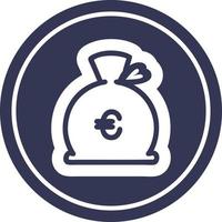 money sack circular icon vector