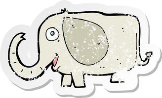 retro distressed sticker of a cartoon baby elephant vector