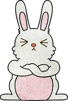 quirky hand drawn cartoon rabbit vector