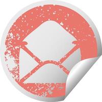 distressed circular peeling sticker symbol paper envelope vector