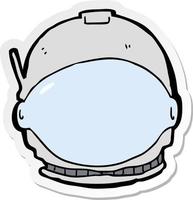 sticker of a cartoon astronaut face vector