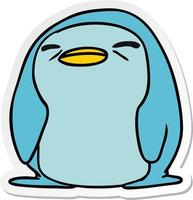 sticker cartoon kawaii of a cute penguin vector