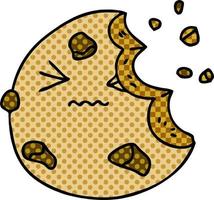 quirky comic book style cartoon munched cookie vector