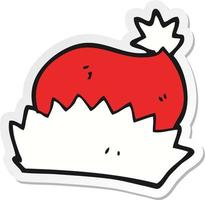 sticker of a cartoon christmas hat vector