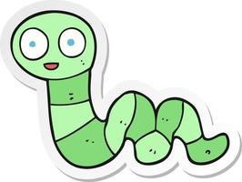 sticker of a cartoon snake vector