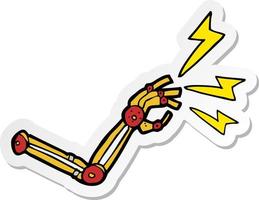 sticker of a cartoon robot arm vector