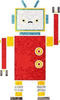 retro illustration style cartoon robot vector