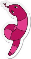 sticker cartoon of a long snake vector