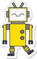 sticker of a cute cartoon robot vector