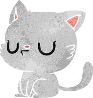 dibujos animados retro de lindo gato kawaii vector