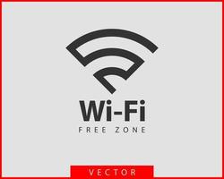 icono de wi-fi gratis. símbolo de vector wifi de zona de conexión. señal de ondas de radio.