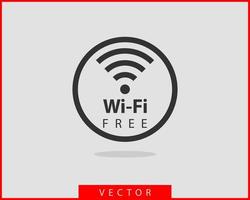 icono de wi-fi gratis. símbolo de vector wifi de zona de conexión. señal de ondas de radio.