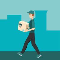 Fast delivery service concept flat vector illustration