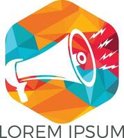 Megaphone logo design. Loud media logotype icon. Speak up logo icon design. vector