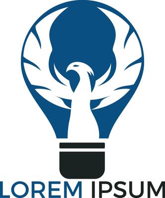 Phoenix light bulb logo design. Creative idea concept design.