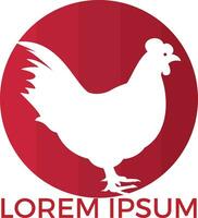 diseño de logotipo de gallina. logo, letrero, ícono para comestibles, carnicerías, carnicería, mercado de agricultores. vector