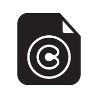 Copyright Files Icon Solid Style vector