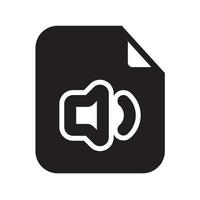 Audio Files Icon Solid Style vector