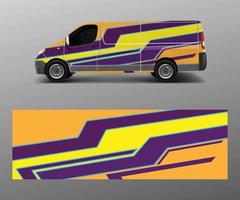 van decal wrap design vector for Company branding . Graphic wrap decal and sticker template vector