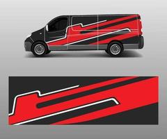 van decal wrap design vector for Company branding . Graphic wrap decal and sticker template vector