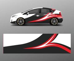 Car wrap decal design vector. Graphic abstract racing designs for vehicle, rally, race, adventure template design vector