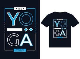 son ilustraciones de yoga en punto para el diseño de camisetas listas para imprimir vector