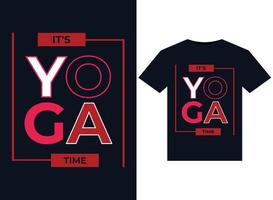 es la ilustración de la hora del yoga para el diseño de camisetas listas para imprimir vector