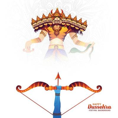 Lord rama killing ravana in happy dussehra holiday card background 11714063  Vector Art at Vecteezy