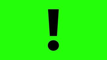 Exclamation Mark Sign Bouncing and Vibrating Effect on Green Background video