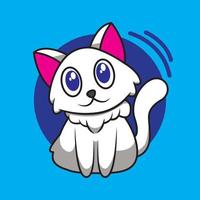 gato de dibujos animados blanco vector
