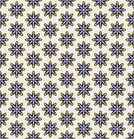groovy background. Seamless bright repeat pattern of simple blooming flowers in 1970s psychedelic hippie style. graphic decor ornament in retro design. vector illustration