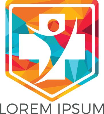 Abstract medical vector logo design. Illustration design of logotype cross health symbol.