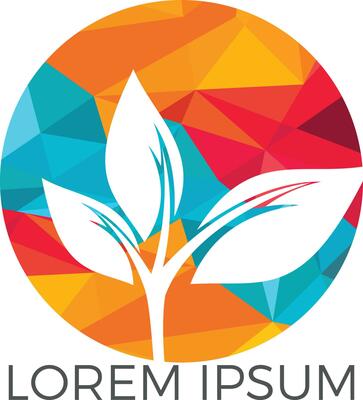 Round tree logo design.