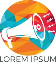 Megaphone logo design. Loud media logotype icon. Speak up logo icon design. vector