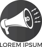 Megaphone logo design. Loud media logotype icon. Speak up logo icon design. vector