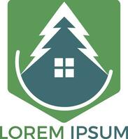 Green House Logo Design. Eco House Vector Logo Design.