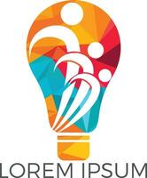 People in light bulb vector design. Corporate business and industrial creative logotype symbol. Brainstorming and teamwork concept.