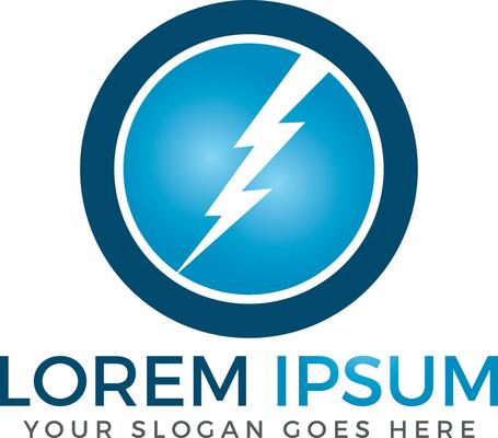 Circle Lightning bolt logo design.