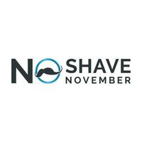 No Shave November Typographic Vector Design. Vector poster or banner for no shave social solidarity November event against man prostate cancer campaign.